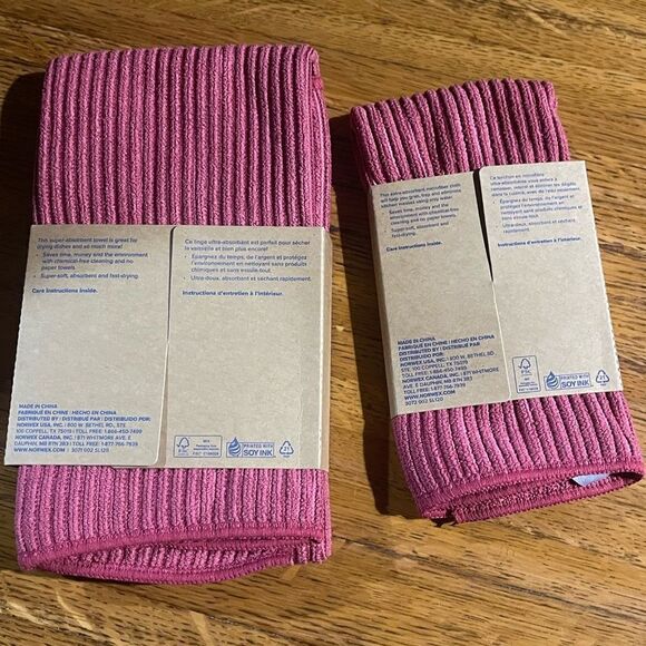 Norwex Kitchen Towel and Kitchen Cloth set of 2 Pomegranate NWT - Picture 3 of 9